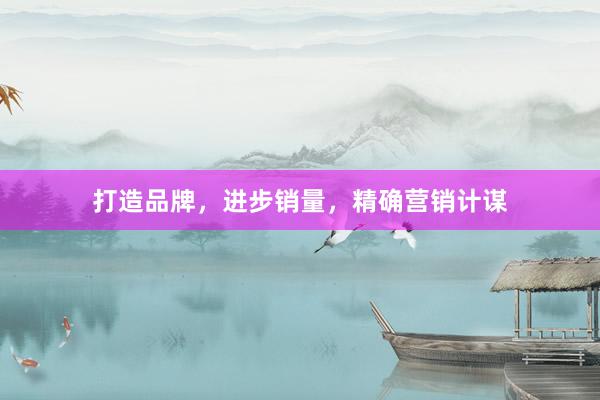 打造品牌,进步销量,精确营销计谋
